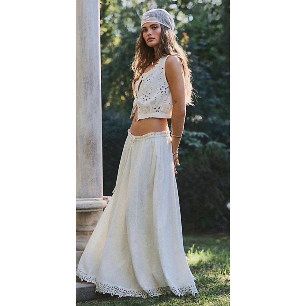 NWOT Free people Madelyn cotton maxi skirt set